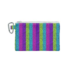 Glitter Strips Canvas Cosmetic Bag (small) by Sparkle