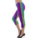 Glitter Strips Lightweight Velour Capri Leggings  View3