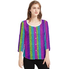 Glitter Strips Chiffon Quarter Sleeve Blouse