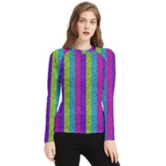 Glitter Strips Women s Long Sleeve Rash Guard