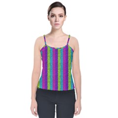 Glitter Strips Velvet Spaghetti Strap Top by Sparkle