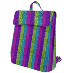 Glitter Strips Flap Top Backpack by Sparkle