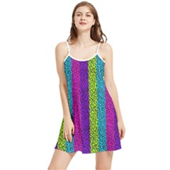 Glitter Strips Summer Frill Dress