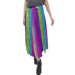 Glitter Strips Velour Split Maxi Skirt by Sparkle