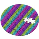 Glitter Strips Wooden Puzzle Round View2