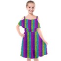 Glitter Strips Kids  Cut Out Shoulders Chiffon Dress View1