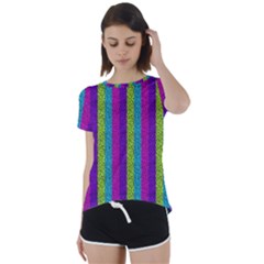 Glitter Strips Short Sleeve Foldover Tee by Sparkle