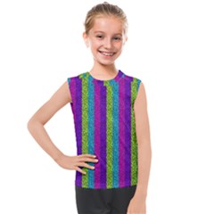 Glitter Strips Kids  Mesh Tank Top