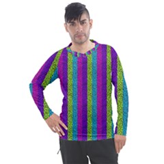 Glitter Strips Men s Pique Long Sleeve Tee