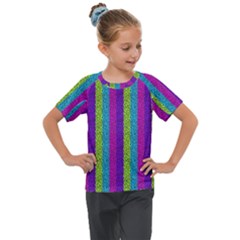 Glitter Strips Kids  Mesh Piece Tee