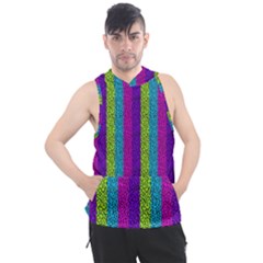 Glitter Strips Men s Sleeveless Hoodie