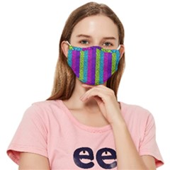 Glitter Strips Fitted Cloth Face Mask (adult)