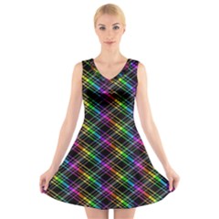 Rainbow Sparks V-neck Sleeveless Dress by Sparkle