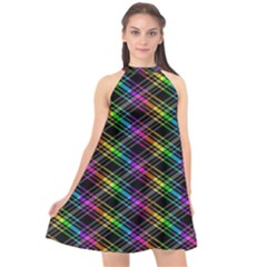 Rainbow Sparks Halter Neckline Chiffon Dress  by Sparkle