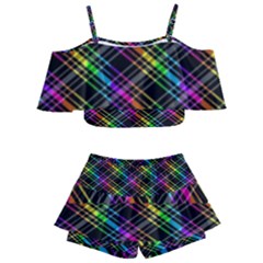 Rainbow Sparks Kids  Off Shoulder Skirt Bikini by Sparkle