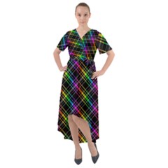 Rainbow Sparks Front Wrap High Low Dress by Sparkle