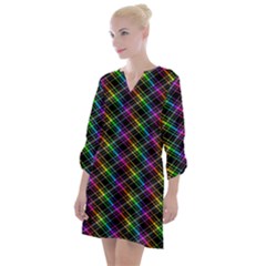 Rainbow Sparks Open Neck Shift Dress