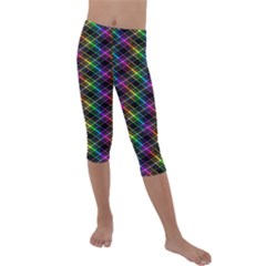 Rainbow Sparks Kids  Lightweight Velour Capri Leggings  by Sparkle