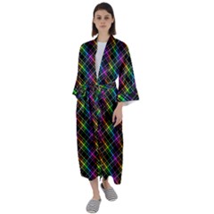 Rainbow Sparks Maxi Satin Kimono