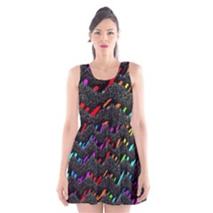 Rainbowwaves Scoop Neck Skater Dress by Sparkle