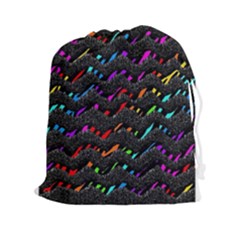 Rainbowwaves Drawstring Pouch (2xl) by Sparkle