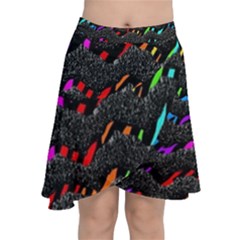 Rainbowwaves Chiffon Wrap Front Skirt by Sparkle