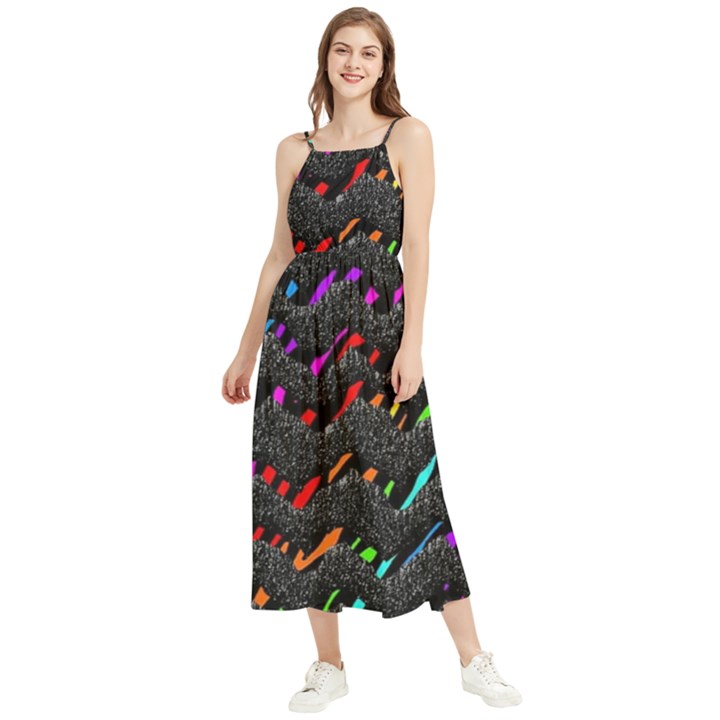 Rainbowwaves Boho Sleeveless Summer Dress