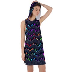 Rainbowwaves Racer Back Hoodie Dress