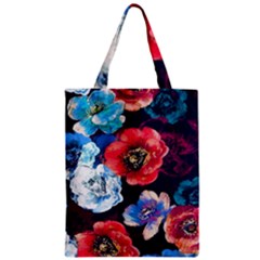 Flowers Pattern Zipper Classic Tote Bag by Sparkle