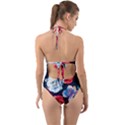 Flowers Pattern Halter Cut-Out One Piece Swimsuit View2