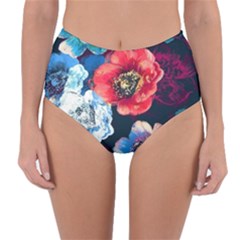 Flowers Pattern Reversible High-waist Bikini Bottoms by Sparkle