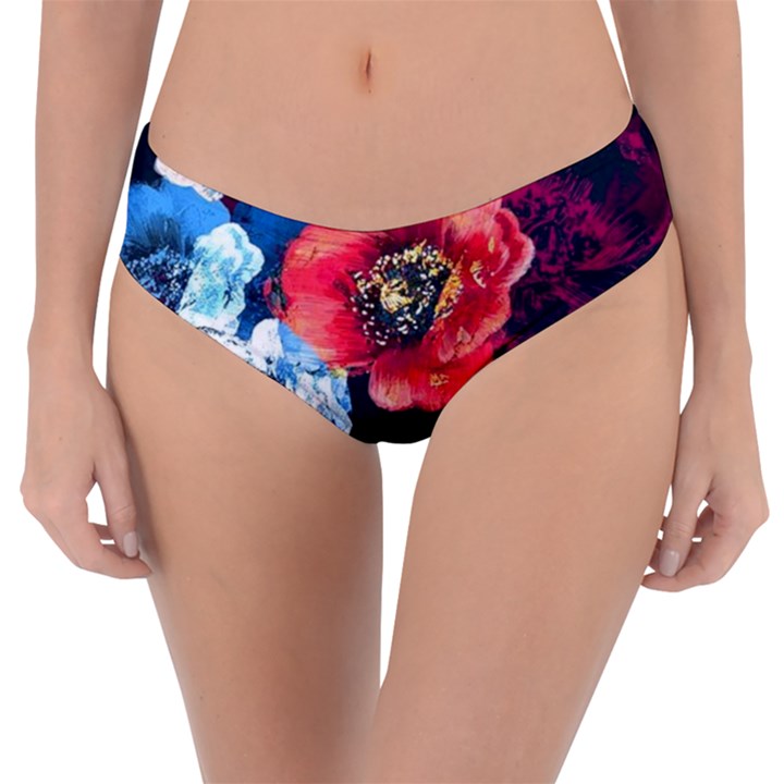 Flowers Pattern Reversible Classic Bikini Bottoms