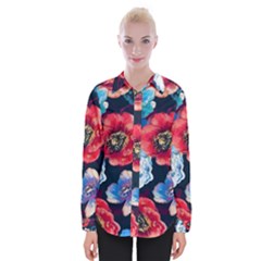 Flowers Pattern Womens Long Sleeve Shirt