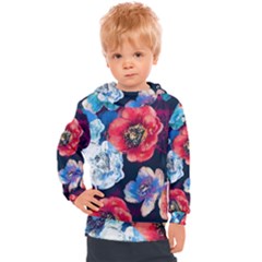 Flowers Pattern Kids  Hooded Pullover by Sparkle