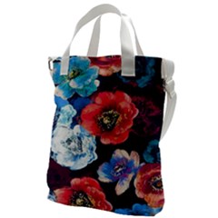 Flowers Pattern Canvas Messenger Bag