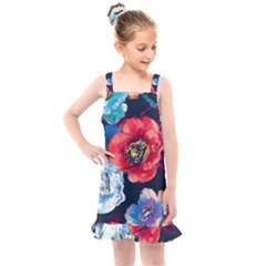 Flowers Pattern Kids  Overall Dress by Sparkle