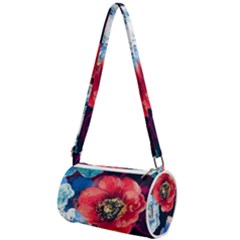 Flowers Pattern Mini Cylinder Bag