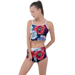 Flowers Pattern Summer Cropped Co-ord Set by Sparkle