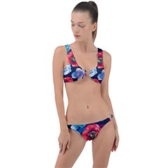 Flowers Pattern Ring Detail Crop Bikini Set by Sparkle