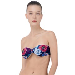 Flowers Pattern Classic Bandeau Bikini Top  by Sparkle