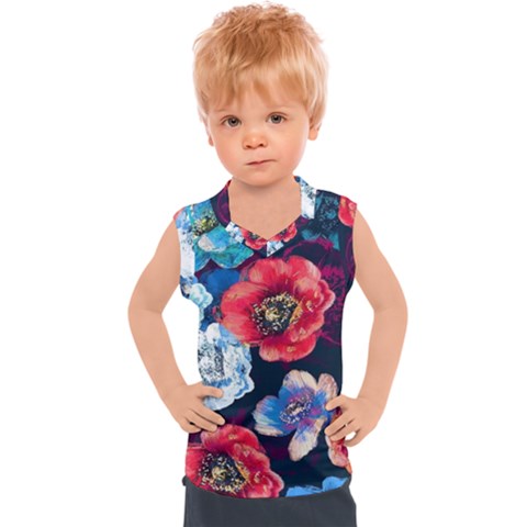 Flowers Pattern Kids  Sport Tank Top by Sparkle