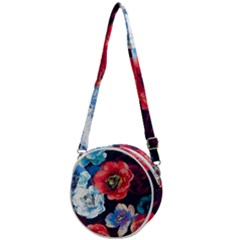 Flowers Pattern Crossbody Circle Bag