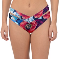 Flowers Pattern Double Strap Halter Bikini Bottom