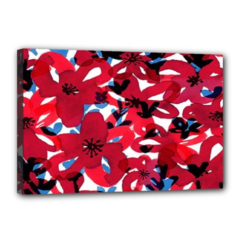 Handpaint Flowers Canvas 18  X 12  (stretched) by Sparkle