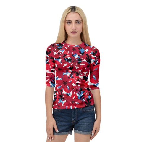 Handpaint Flowers Quarter Sleeve Raglan Tee by Sparkle