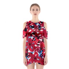 Handpaint Flowers Shoulder Cutout One Piece Dress by Sparkle