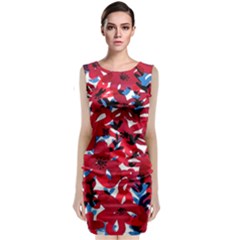 Handpaint Flowers Classic Sleeveless Midi Dress by Sparkle