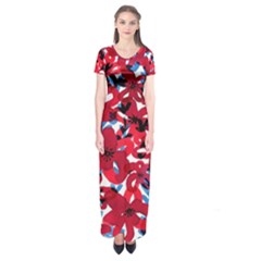 Handpaint Flowers Short Sleeve Maxi Dress by Sparkle