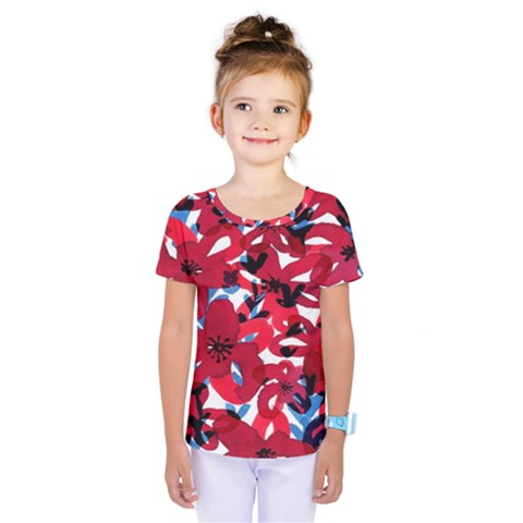 Handpaint Flowers Kids  One Piece Tee by Sparkle