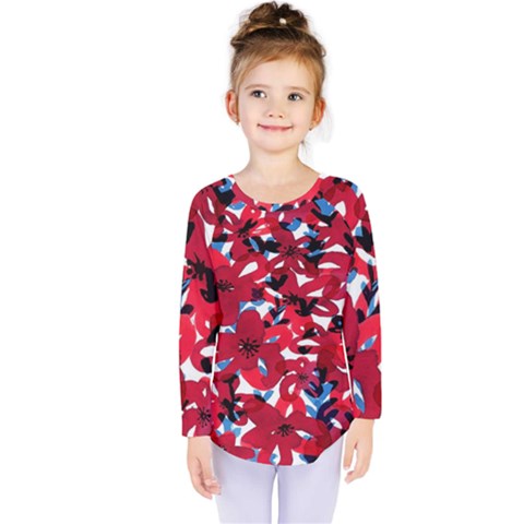 Handpaint Flowers Kids  Long Sleeve Tee by Sparkle